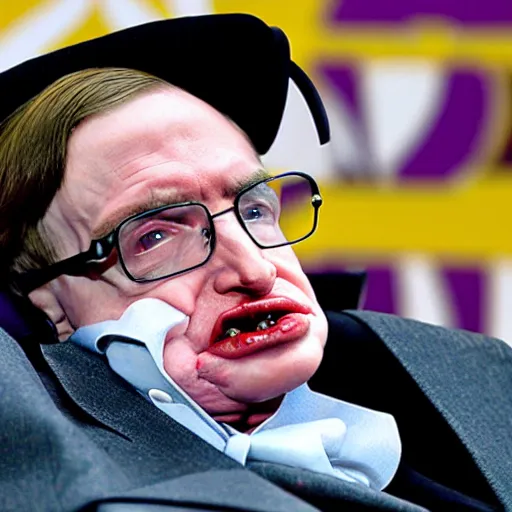 Image similar to stephen hawking as the joker in batman, 2 0 1 5