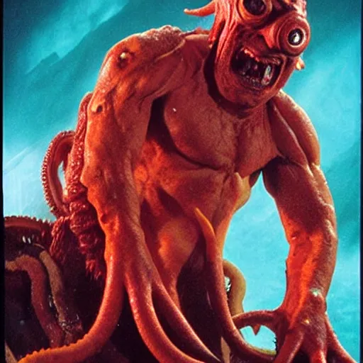 Image similar to a high budget movie monster , tentacles , cyclops