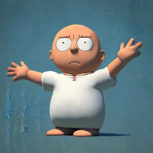 Image similar to 3d render of stewie griffin