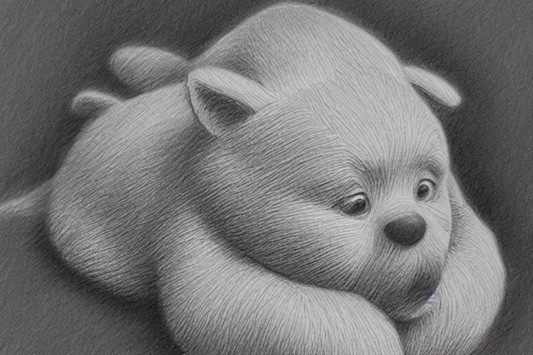 Prompt: winnie the pooh, pencil sketch, high detail, hyper realistic,