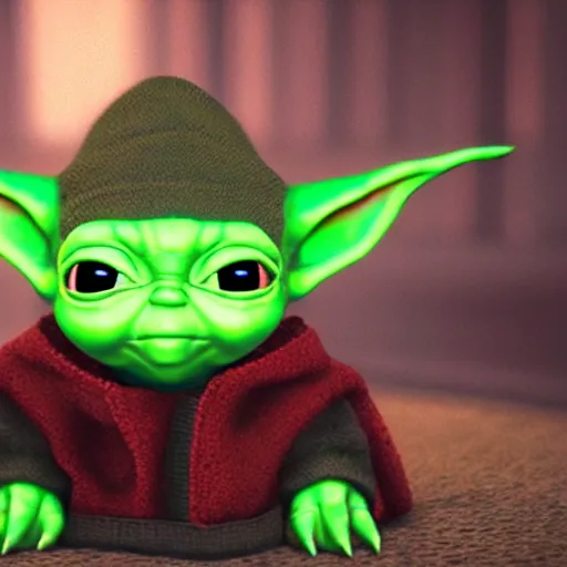 Prompt: baby yoda, unreal engine, occlusion