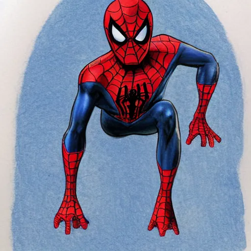 Image similar to colored pencils sketch of spiderman miles morales by todd mcfarlane
