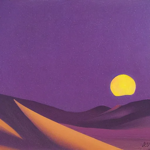 Prompt: namibia dune 4 5, shades of purple, oil painting by aaron douglas,