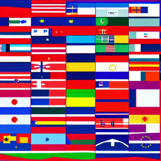 Image similar to a modern concept flag of the eu as a federation, digital art, vector art, hard edges