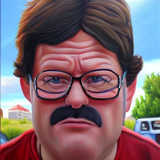 Image similar to Gene Belcher from Bobs Burguer hyperrealistic painting detailed