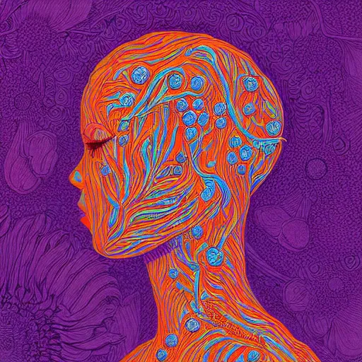 Prompt: a beautiful head of a woman partially made of carrots and blueberries, an ultrafine detailed illustration by james jean, intricate linework, bright colors, behance contest winner, vanitas, angular, altermodern, unreal engine 5 highly rendered, global illumination, radiant light, detailed and intricate environment
