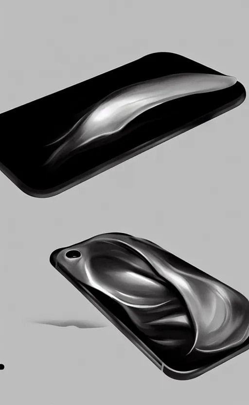 Image similar to concept iphone industrial design by zaha hadid, highly detailed, digital painting, artstation, concept art, smooth, sharp focus, illustration, art by wlop, mars ravelo and greg rutkowski