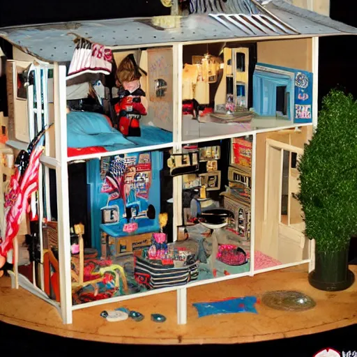 Image similar to G.I. Joe project x party inside of a dollhouse