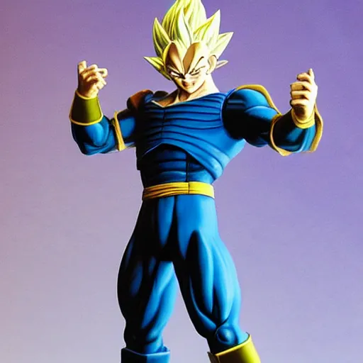 Image similar to statue of vegeta from dragon ball z, detailed and without artifacts