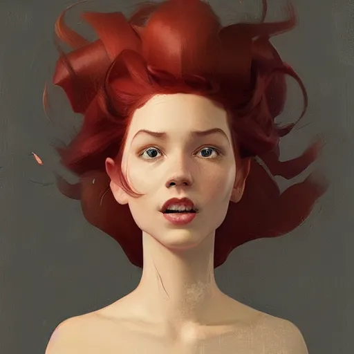 Prompt: Ariel portrait, artwork by Sergey Kolesov and Disney style colab, arstation,