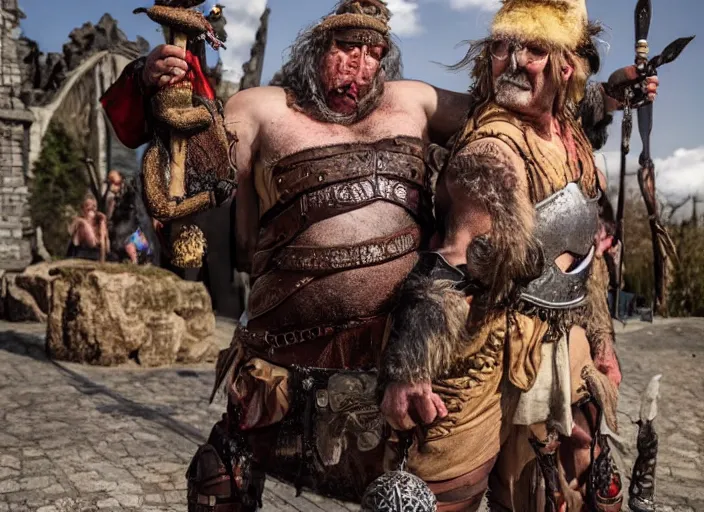 Image similar to berny sanders as barbarian warrio cohen, discworld, fantasy, high detail, wide shot