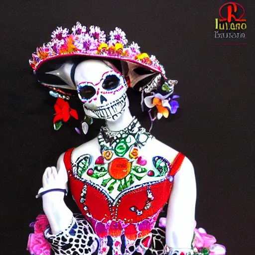 Image similar to a fabergé la catrina realistic