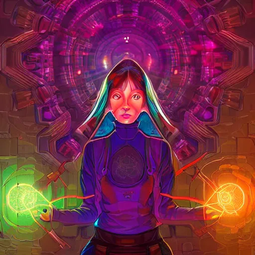 Image similar to skill magic geek inside matrix deepdream radiating a glowing aura stuff loot legends stylized digital illustration video game icon artstation lois van baarle, ilya kuvshinov, rossdraws,