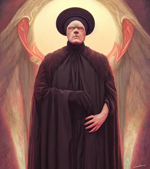 Prompt: A Magical Portrait of Jesse Plemons as Aleister Crowley the Great Mage of Thelema, art by Tom Bagshaw and Wayne Barlowe and John Jude Palencar