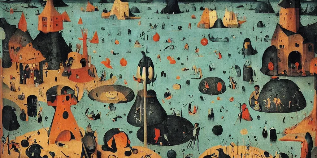 Image similar to lake is an entrance to the void by brecht evens, by hieronymus bosch, stunning, just wow, intricate, mysterious, beautiful, magnificient