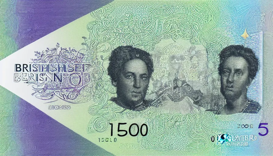 Image similar to concept design of british £ 5 0 note for the year 2 0 3 3