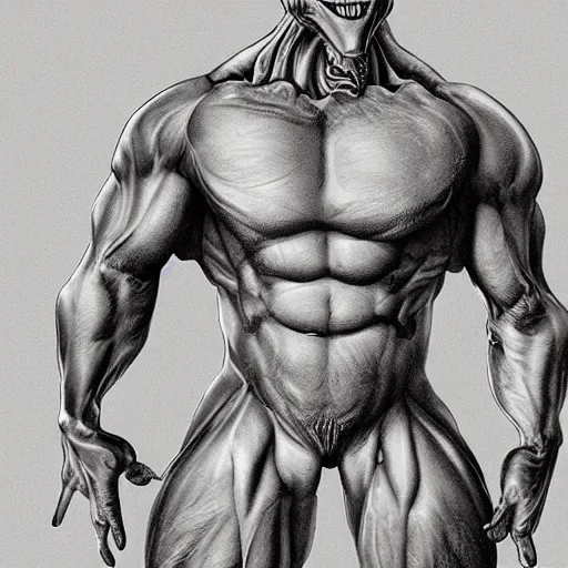 Prompt: a anthropomorphic frog - man with a tall, muscular physique and large dilated eyes, highly detailed concept art