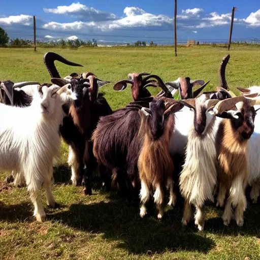 Prompt: ten goats