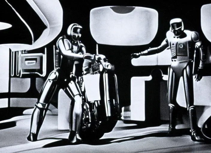 Prompt: scene from the 1 9 5 2 science fiction film tron