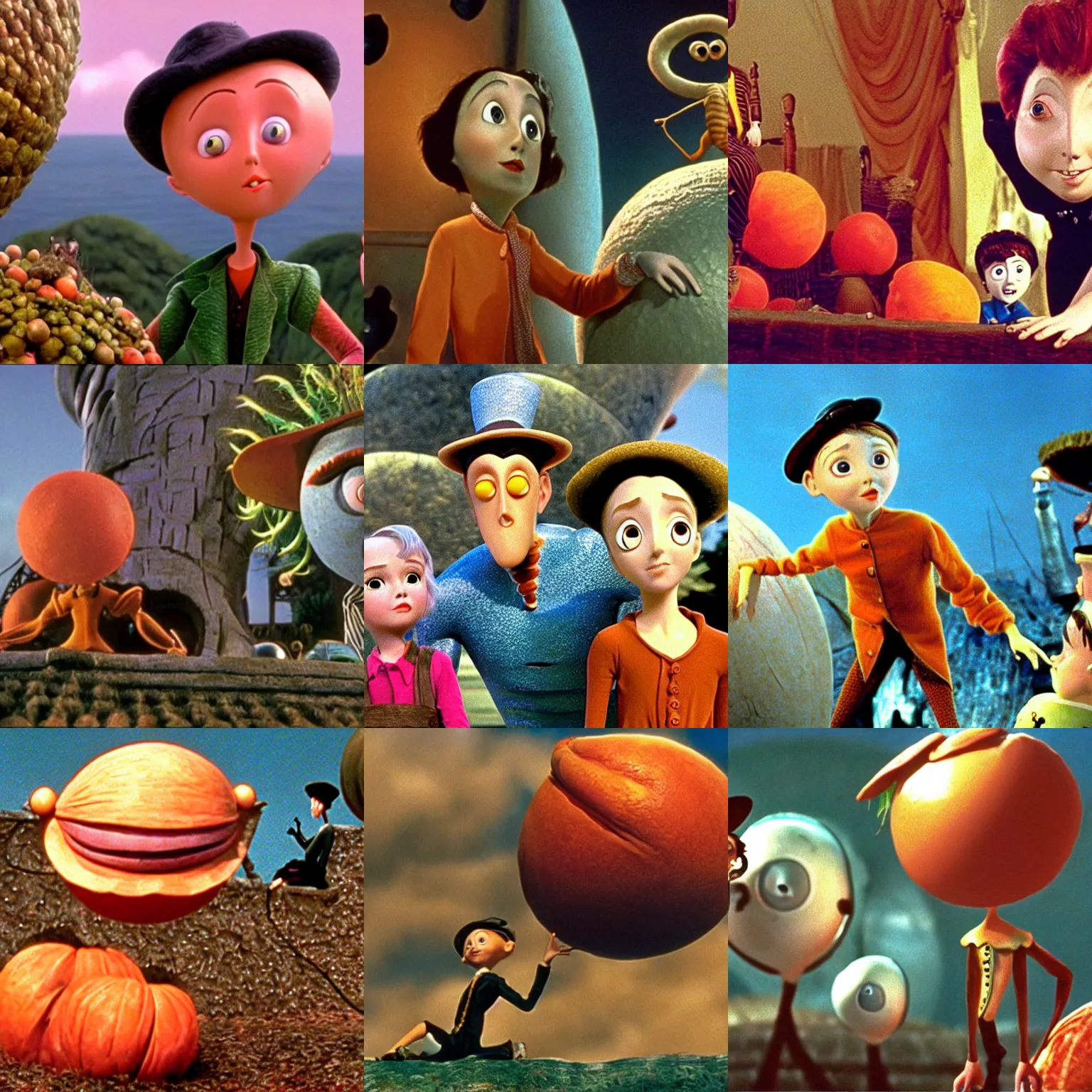 Prompt: a film still from james and the giant peach ( 1 9 9 6 )