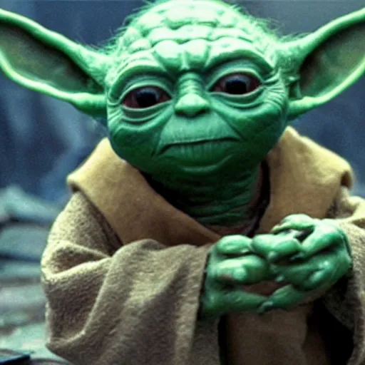 Prompt: A still of Yoda eating arepas, 4k, photograph, ultra realistic, highly detailed, professional lighting