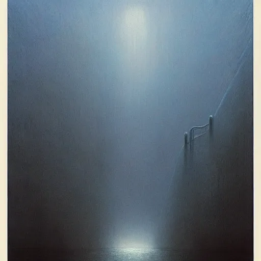 Prompt: “New York under water by Zdzislaw Beksiński”