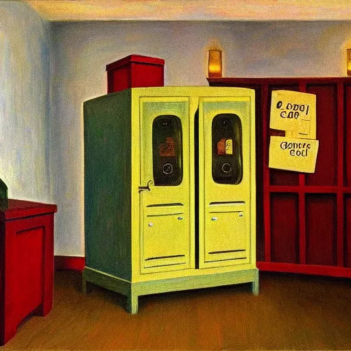 Prompt: davey jones'locker, grant wood, pj crook, edward hopper, oil on canvas