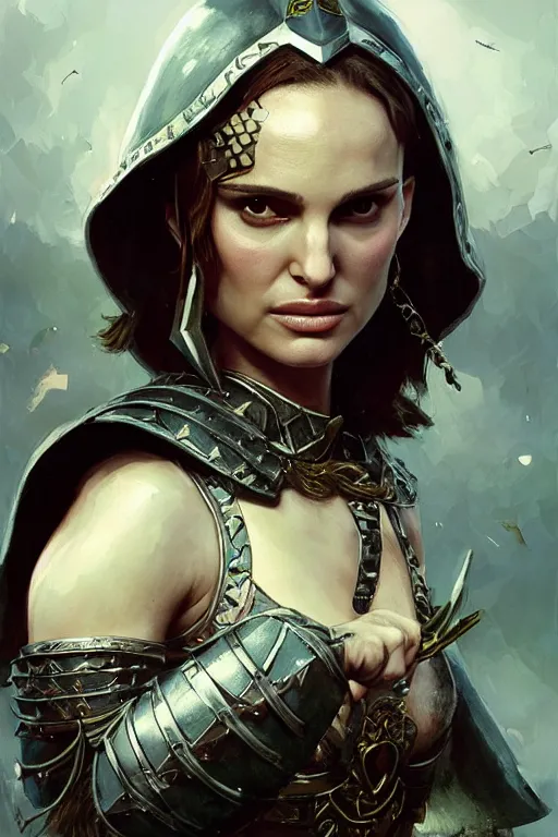 Prompt: natalie portman, legendary warrior, heroic, lord of the rings, tattoos, decorative ornaments, battle armor, by carl spitzweg, ismail inceoglu, vdragan bibin, hans thoma, greg rutkowski, alexandros pyromallis, perfect face, fine details, realistic shading photorealism