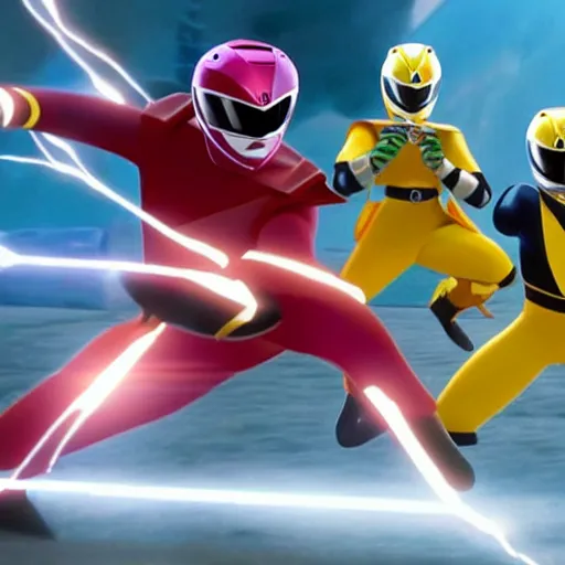 Image similar to The secret seventh power ranger, digital animation movie still photography from the show Power Rangers New Generation, Pixar studio