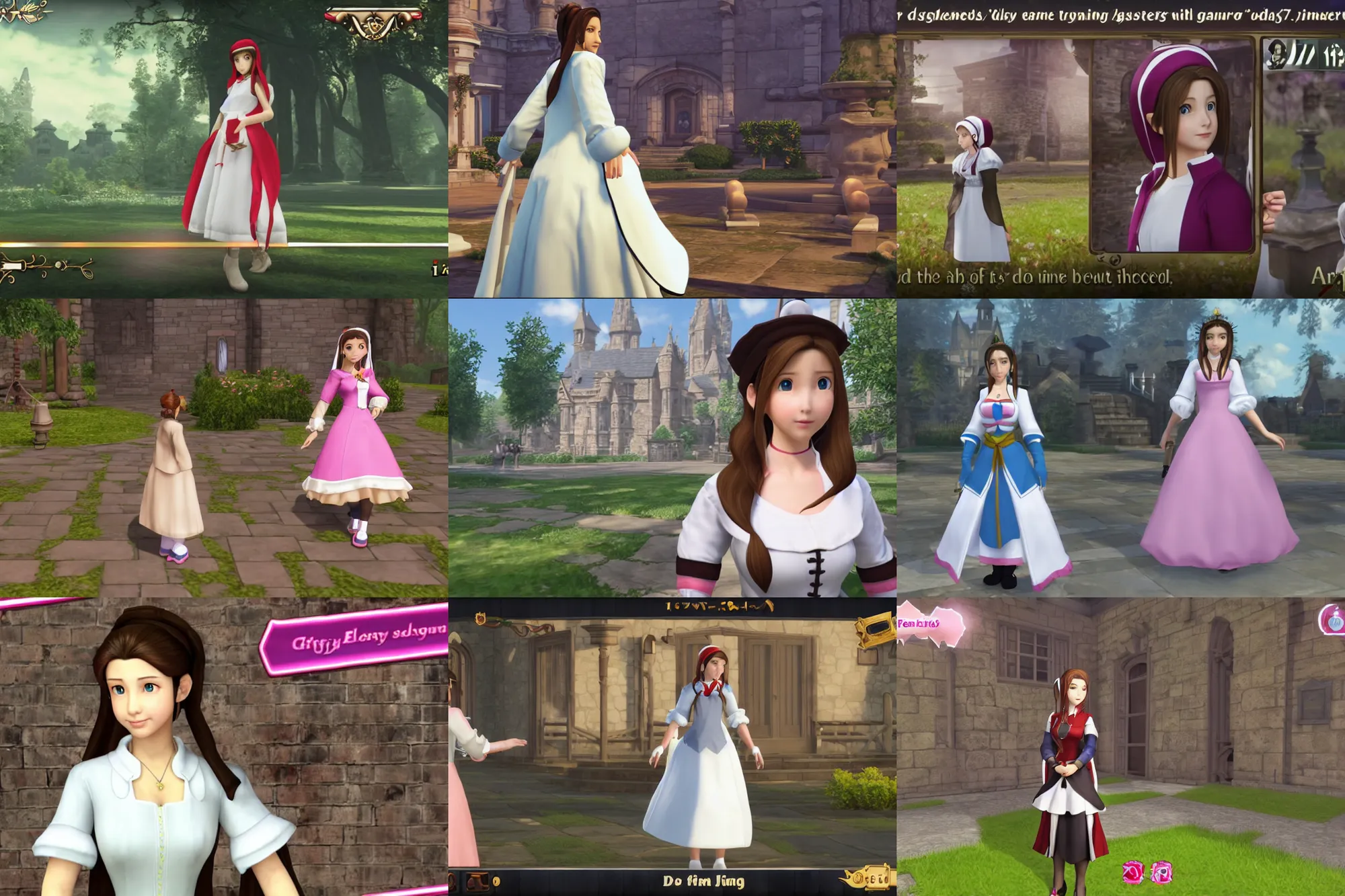 Prompt: Aerith gainsborough dressed as a nun, in game screenshot, hq