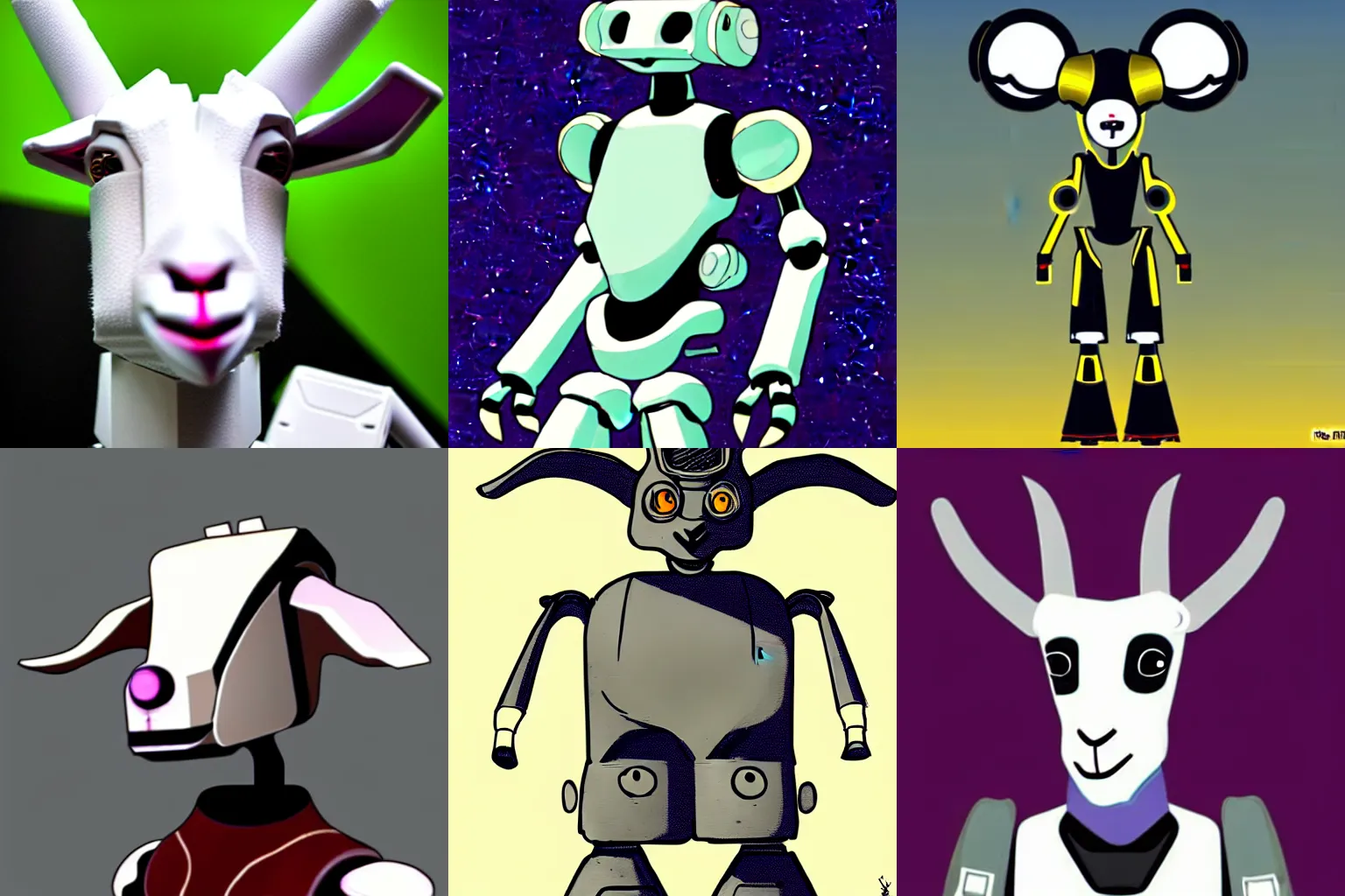 Image similar to anthropomorph scifi goat robot