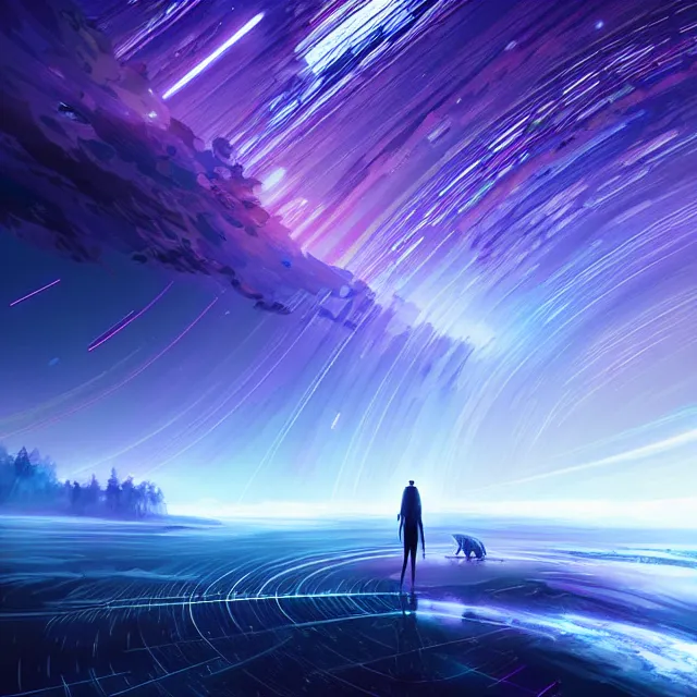 Prompt: epic professional digital art of star trails, best on artstation, cgsociety, wlop, cinematic, breathtaking, epic, stunning, gorgeous, much detail, much wow, masterpiece