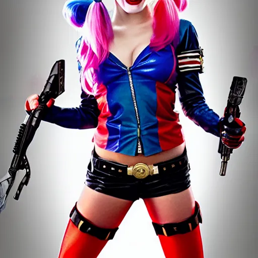 Prompt: peyton list as harley quinn from suicide squad