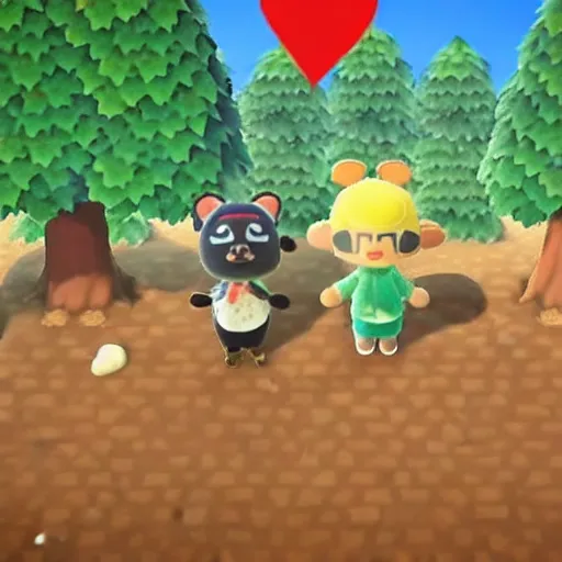 Prompt: Animal Crossing trail cam footage