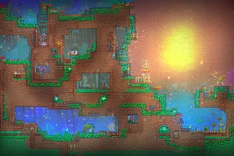 Image similar to true night's edge, from terraria, concept art