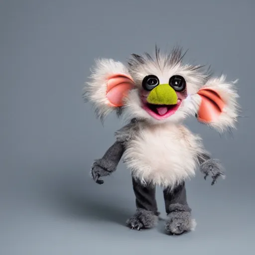 Image similar to cute gizmo mogwai as a muppet, product photography, commercial lighting, hdr