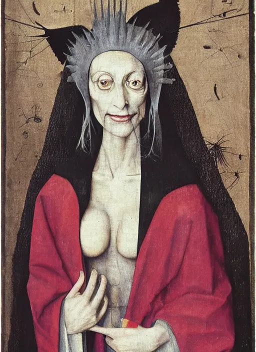 Image similar to diamanda galas by hieronymus bosch