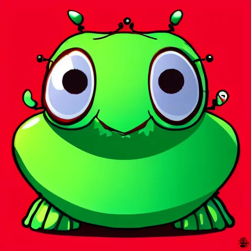 Image similar to red big cute chubby fly, cartoon, game character, soft lighting, higly detailed