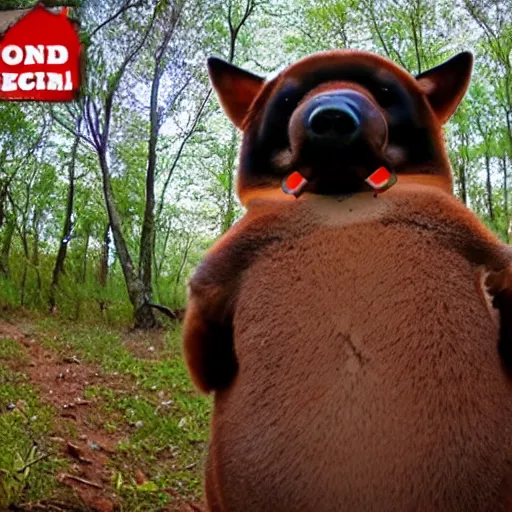 Image similar to trail cam footage of Cleveland Brown hunting his food, 4k