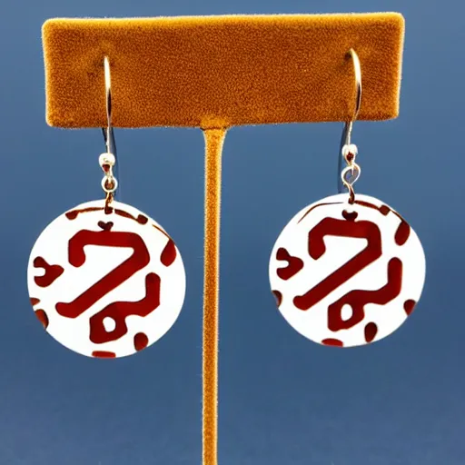 Image similar to segmented 2d earrings, magical symbols