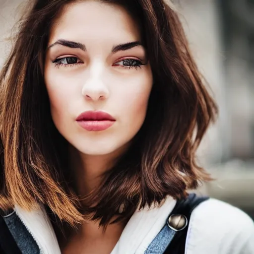 Image similar to photo street portrait beautiful brunette woman