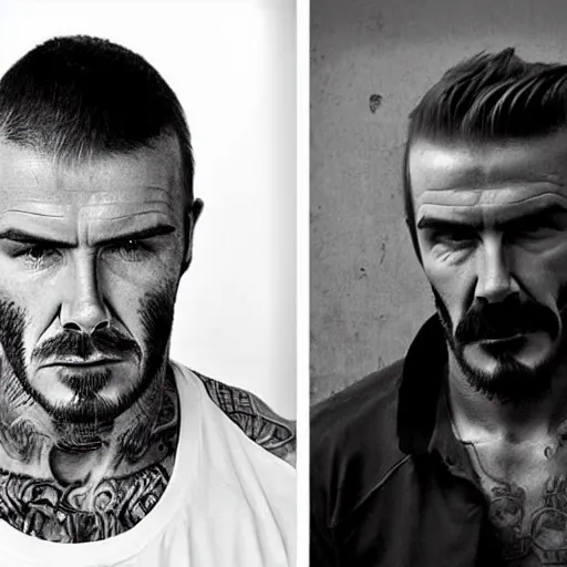 Image similar to injecting milk, heroin addict, david beckham, dark, gritty realistic,