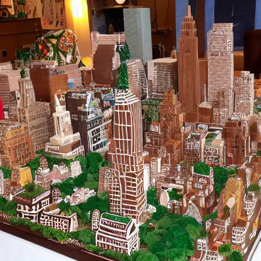 Prompt: New York city made out of gingerbread