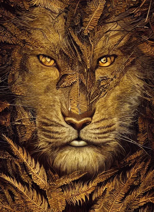 Image similar to golden leaves at frame border, creative!!! composition for a book cover, absurdly beautiful, ultrafine hyperrealistic detailed animal face by wlop and artgerm and greg rutkowski, intricate linework, sharp focus, smooth, plain background, unreal engine, dramatic lighting, ethereal, 8 k