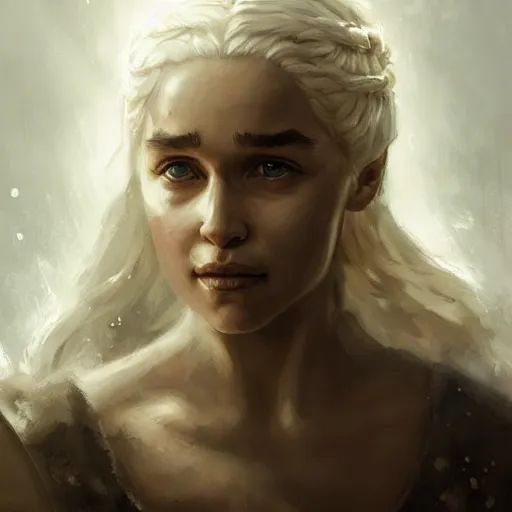 Image similar to daenerys targaryen, valyria, oil painting, Tooth Wu, Greg Rutkowski, RPG portrait, dynamic lighting, fantasy art, High contrast, depth of field