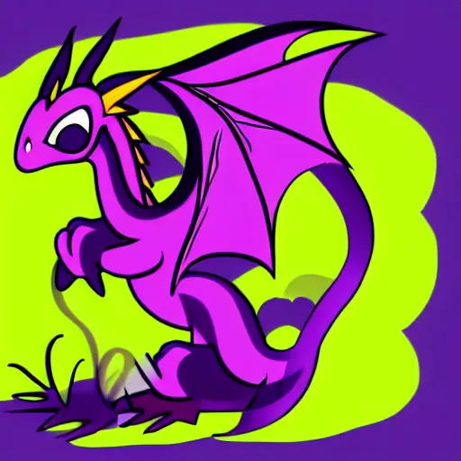 Image similar to very cute purple dragon, 2d minimalism