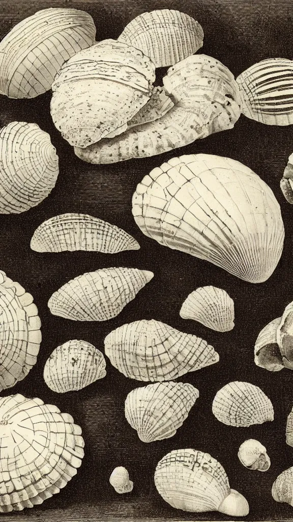 Prompt: geological observations on sea shells by charles darwin circa 1 8 4 6