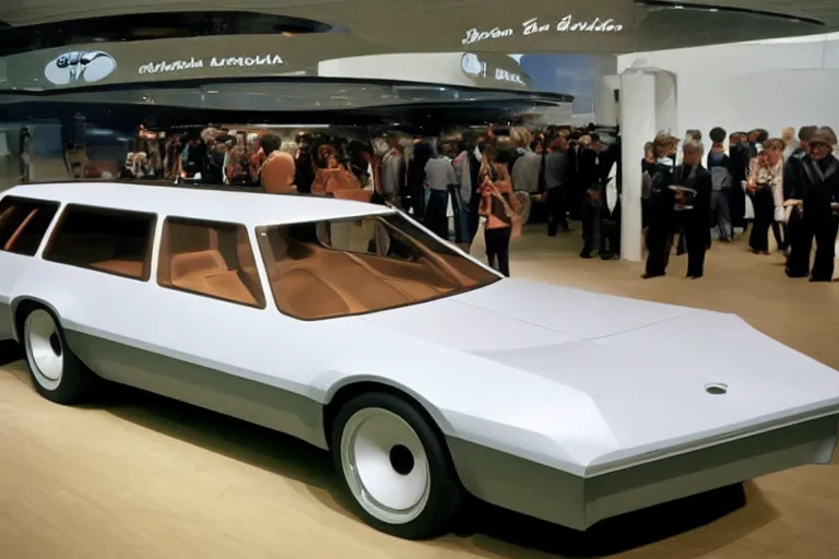 Image similar to station wagon concept car from 1976, designed by Giorgetto Giugiaro, presented at the North American Auto Show 1975