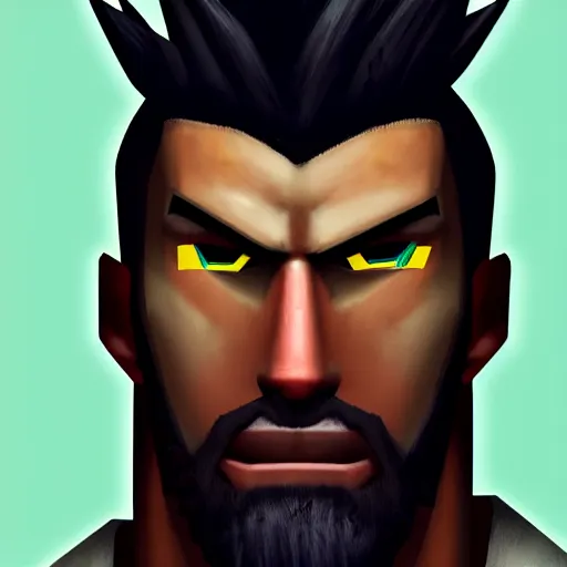 Image similar to portrait painting of Barret Wallace from FFVII as Overwatch character, medium shot, asymmetrical, profile picture, Organic Painting, sunny day, Matte Painting, bold shapes, hard edges, street art, trending on artstation