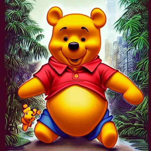 Image similar to xi jinping winnie the pooh in the style of cuban communist propaganda poster art in the year 1 9 8 7 ultra realistic, concept art, intricate details, highly detailed, photorealistic, octane render, 8 k, unreal engine. art by artgerm and magali villeneuve
